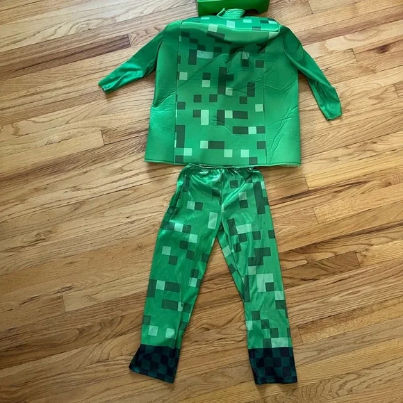  Creeper Classic Minecraft Costume, Green, Small (4-6